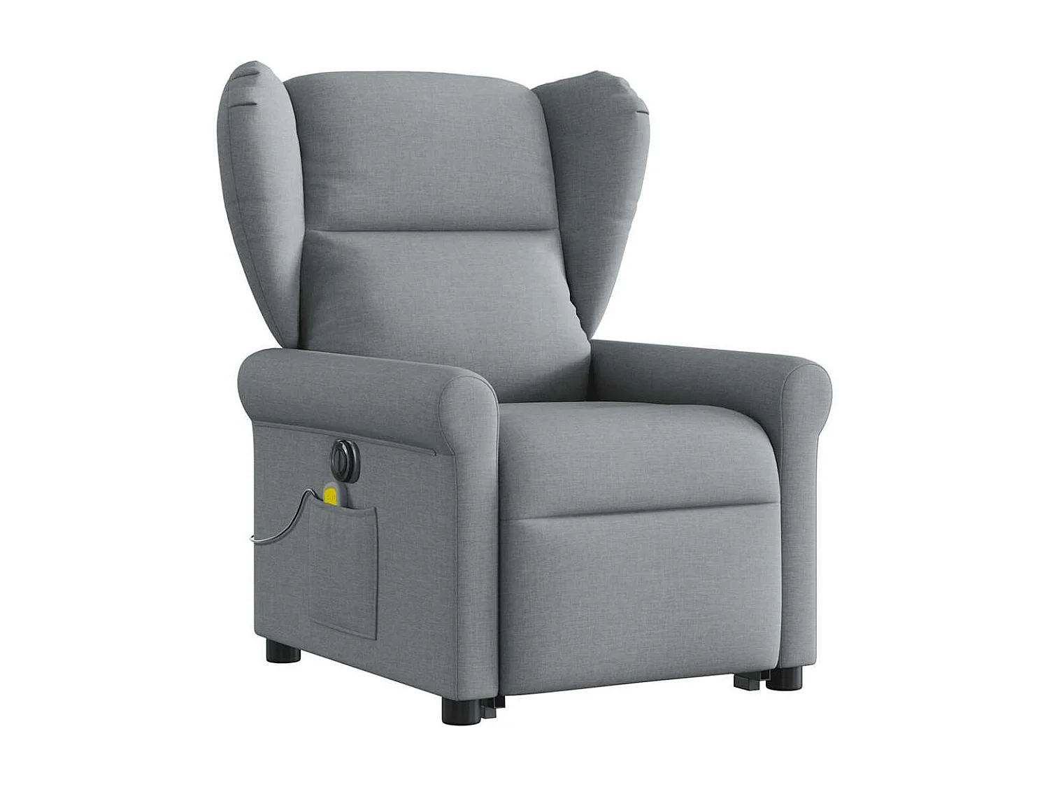 Fauteuil inclinable de massage électrique Gris clair Tissu