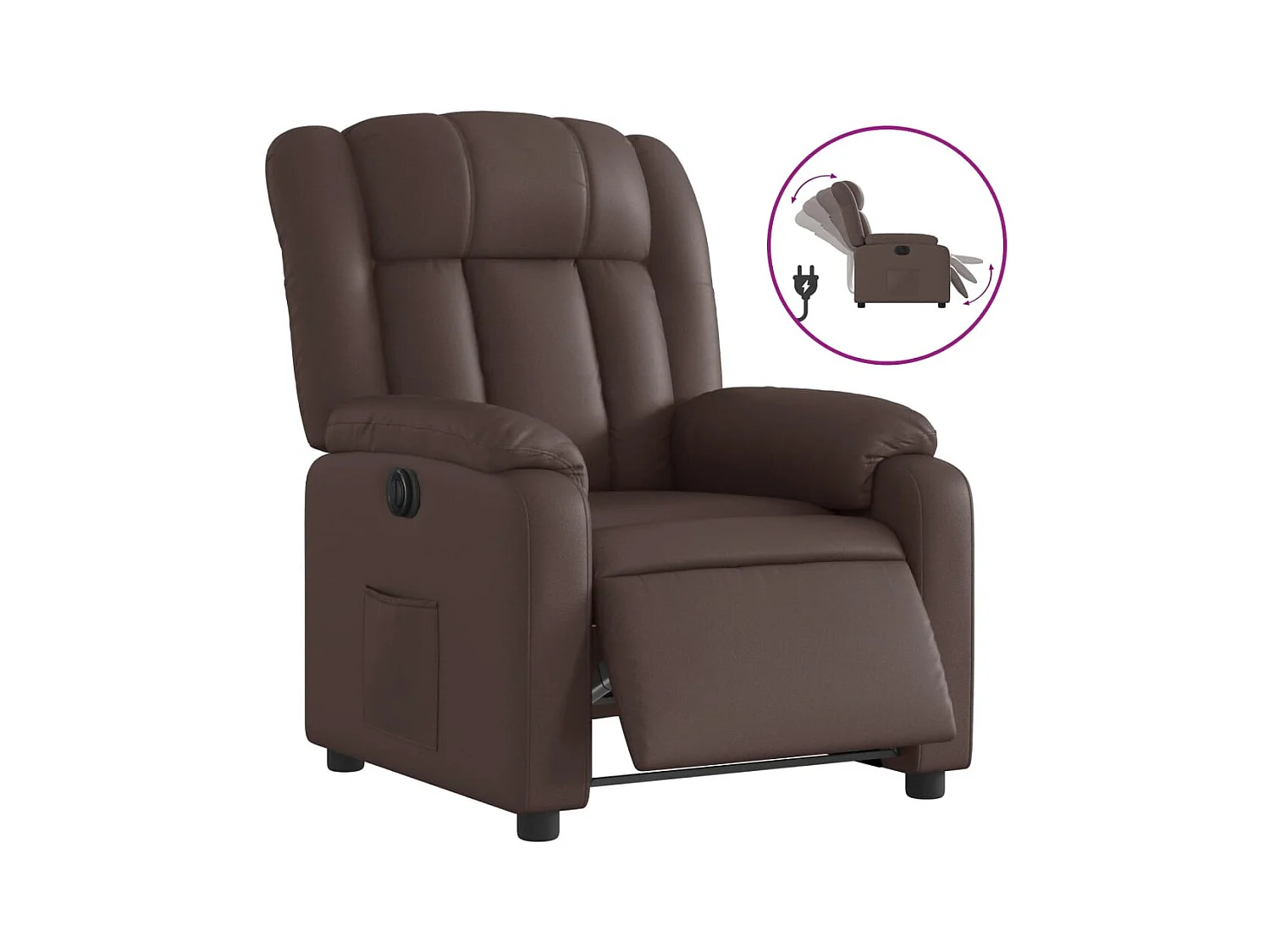 Fauteuil inclinable électrique Marron Similicuir