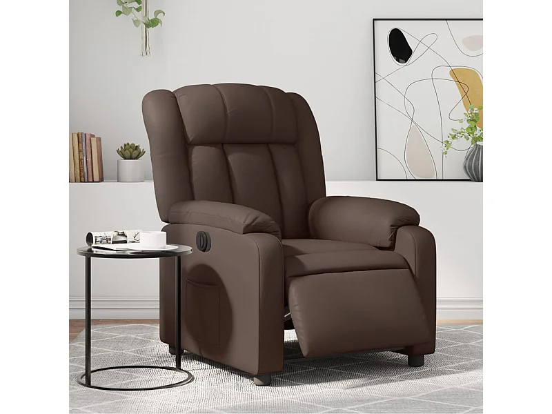 Fauteuil inclinable électrique Marron Similicuir