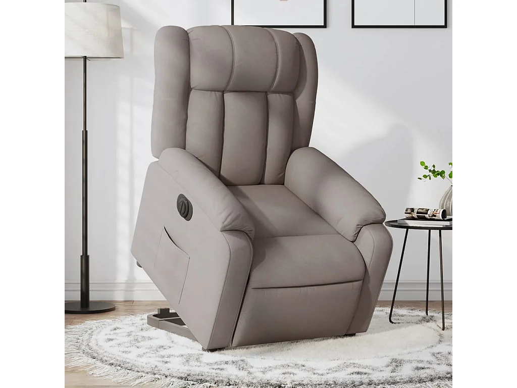 Fauteuil inclinable électrique taupe tissu