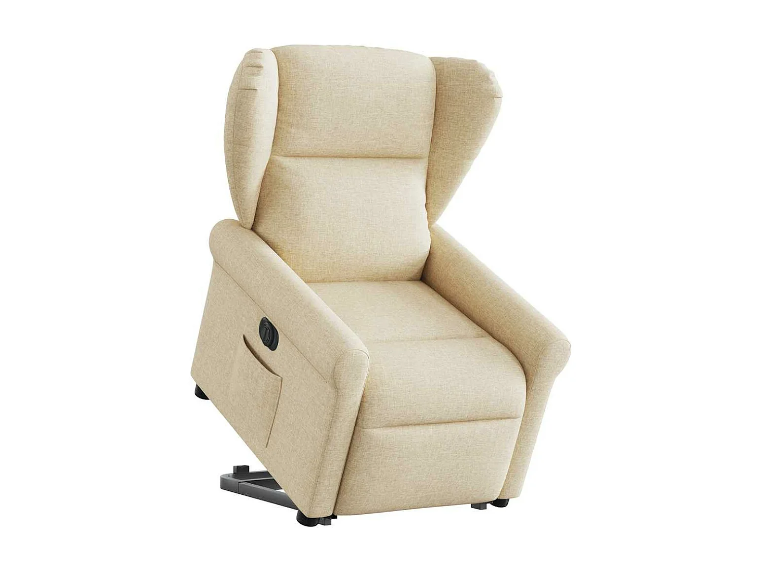 Poltrona reclinabile elettrica in tessuto crema