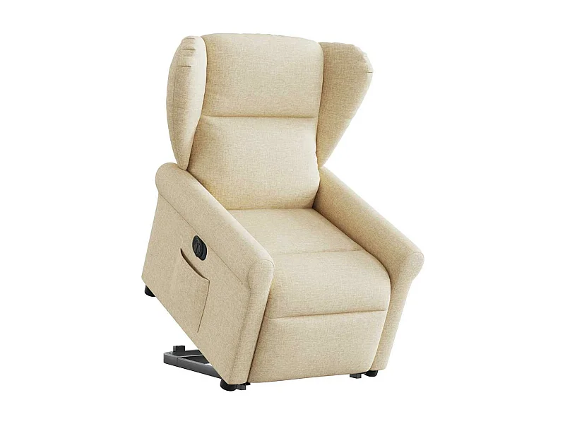 Poltrona reclinabile elettrica in tessuto crema