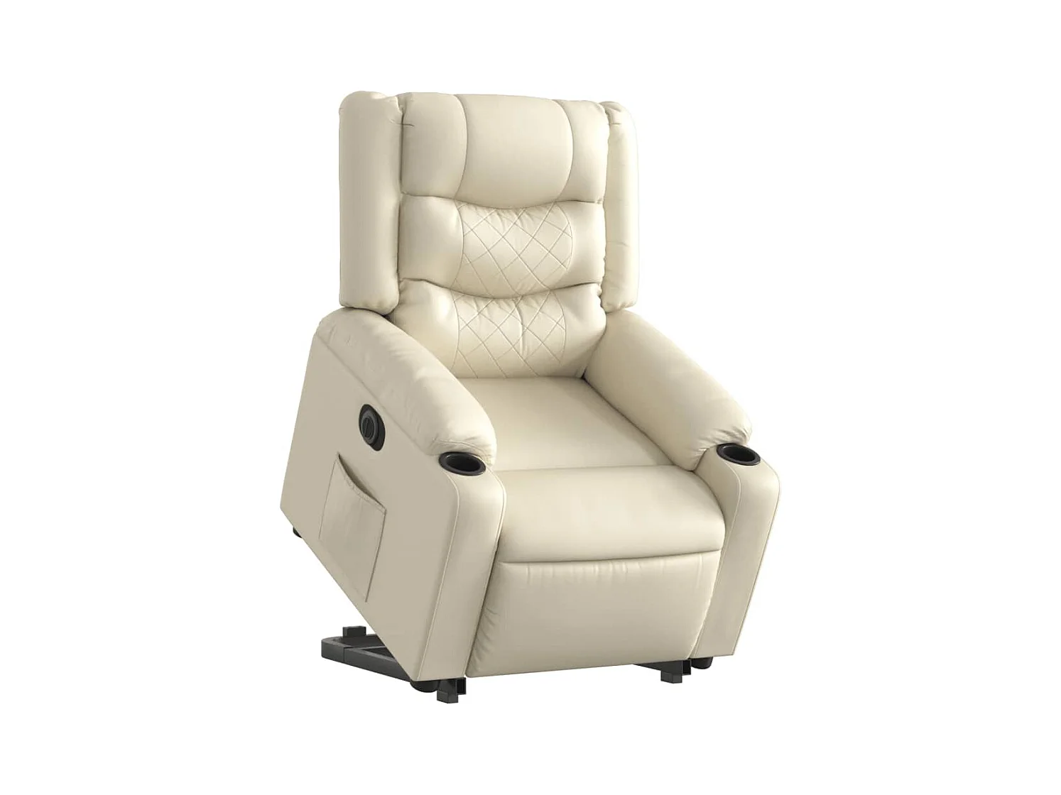 Fauteuil inclinable électrique crème similicuir