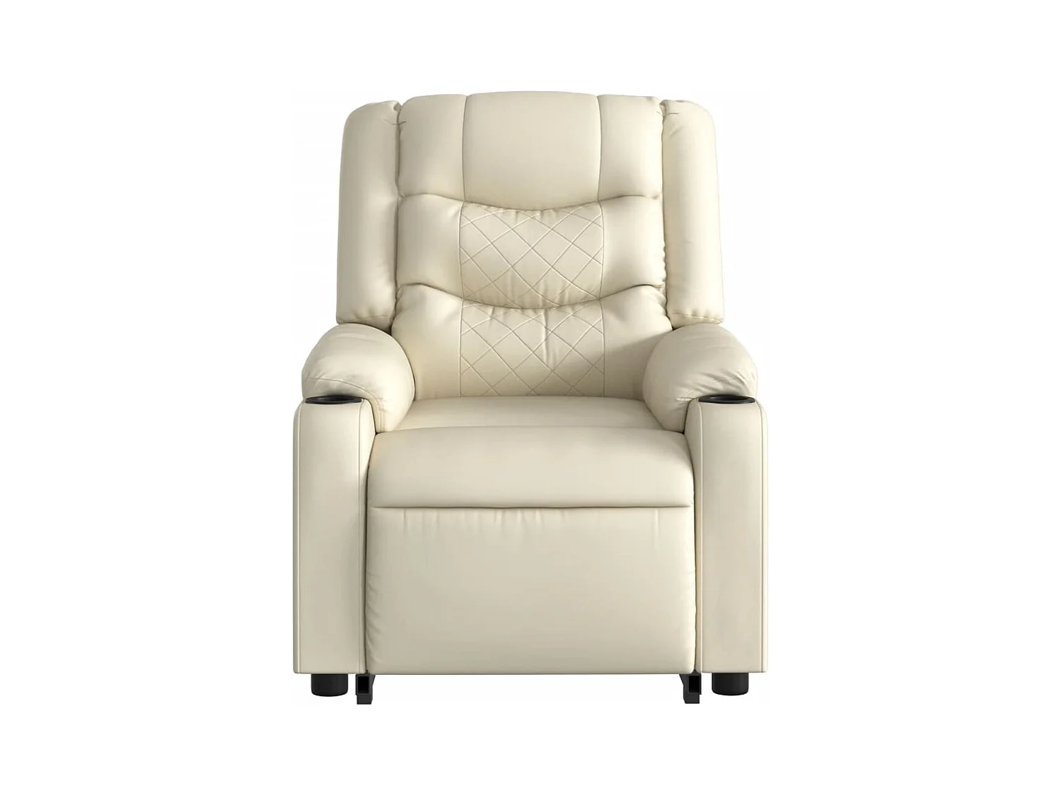 Fauteuil inclinable électrique crème similicuir