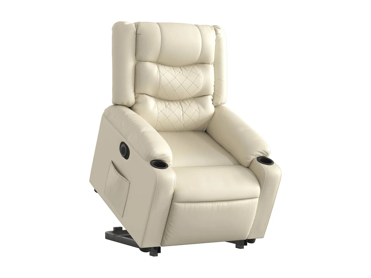 Fauteuil inclinable électrique crème similicuir