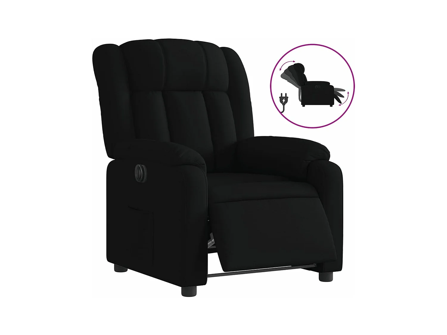 Fauteuil inclinable électrique Noir Tissu