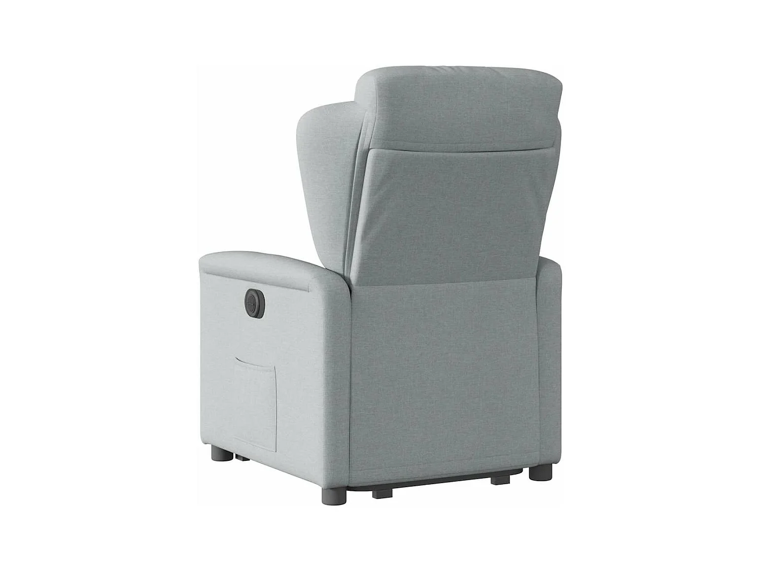 Elektrische relaxfauteuil van lichtgrijze stof