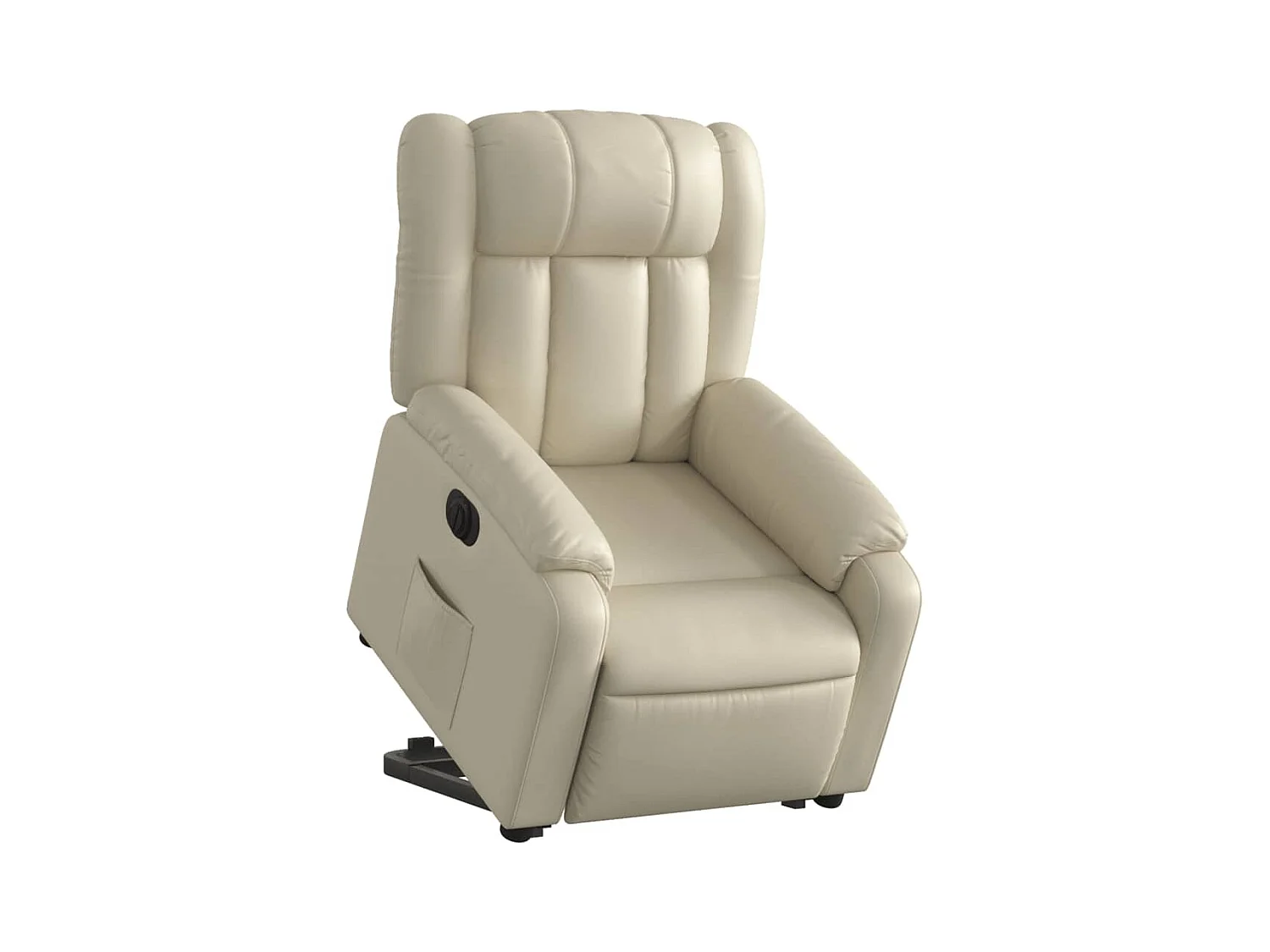 Fauteuil inclinable électrique crème similicuir