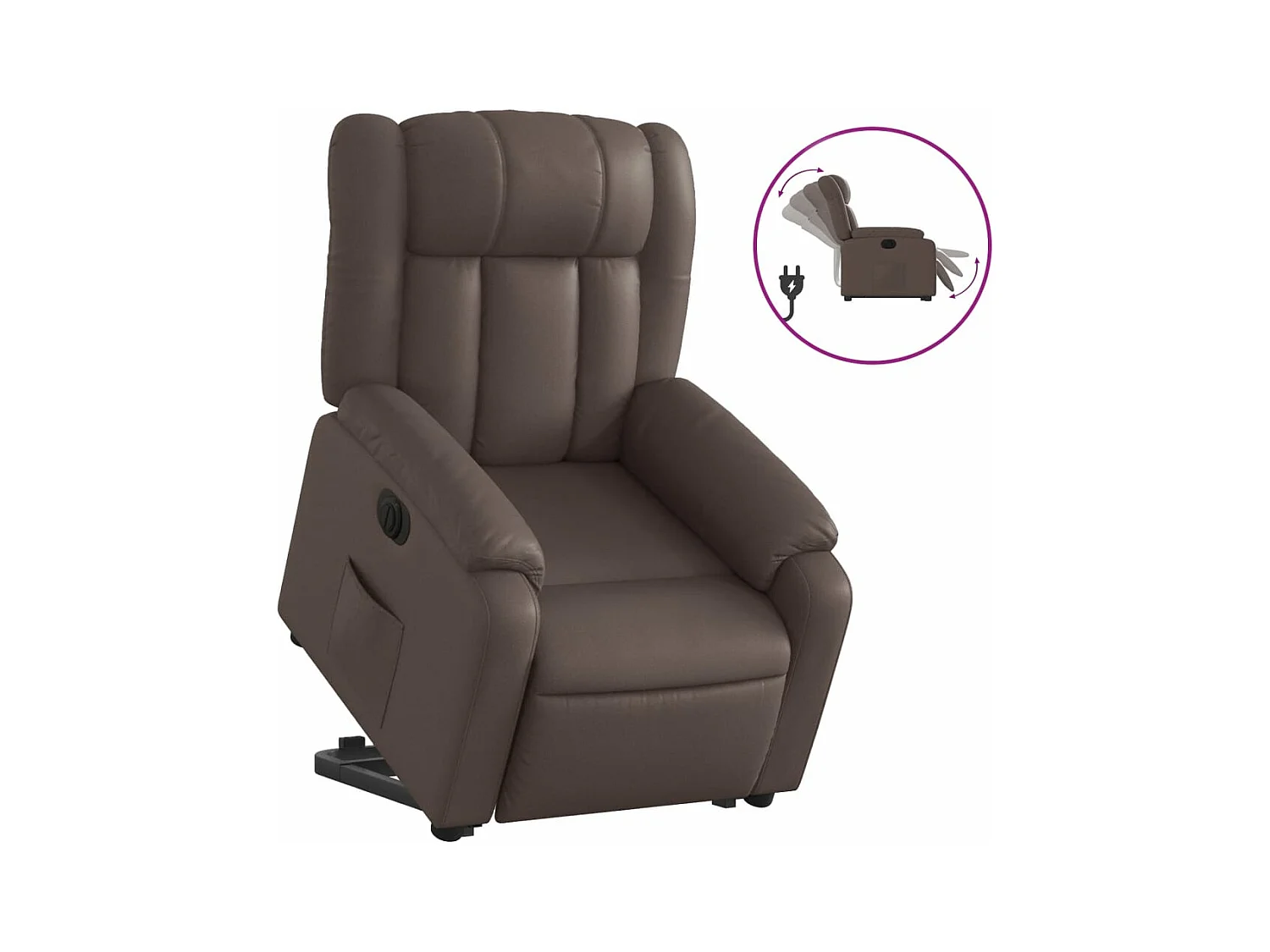 Fauteuil inclinable électrique marron similicuir