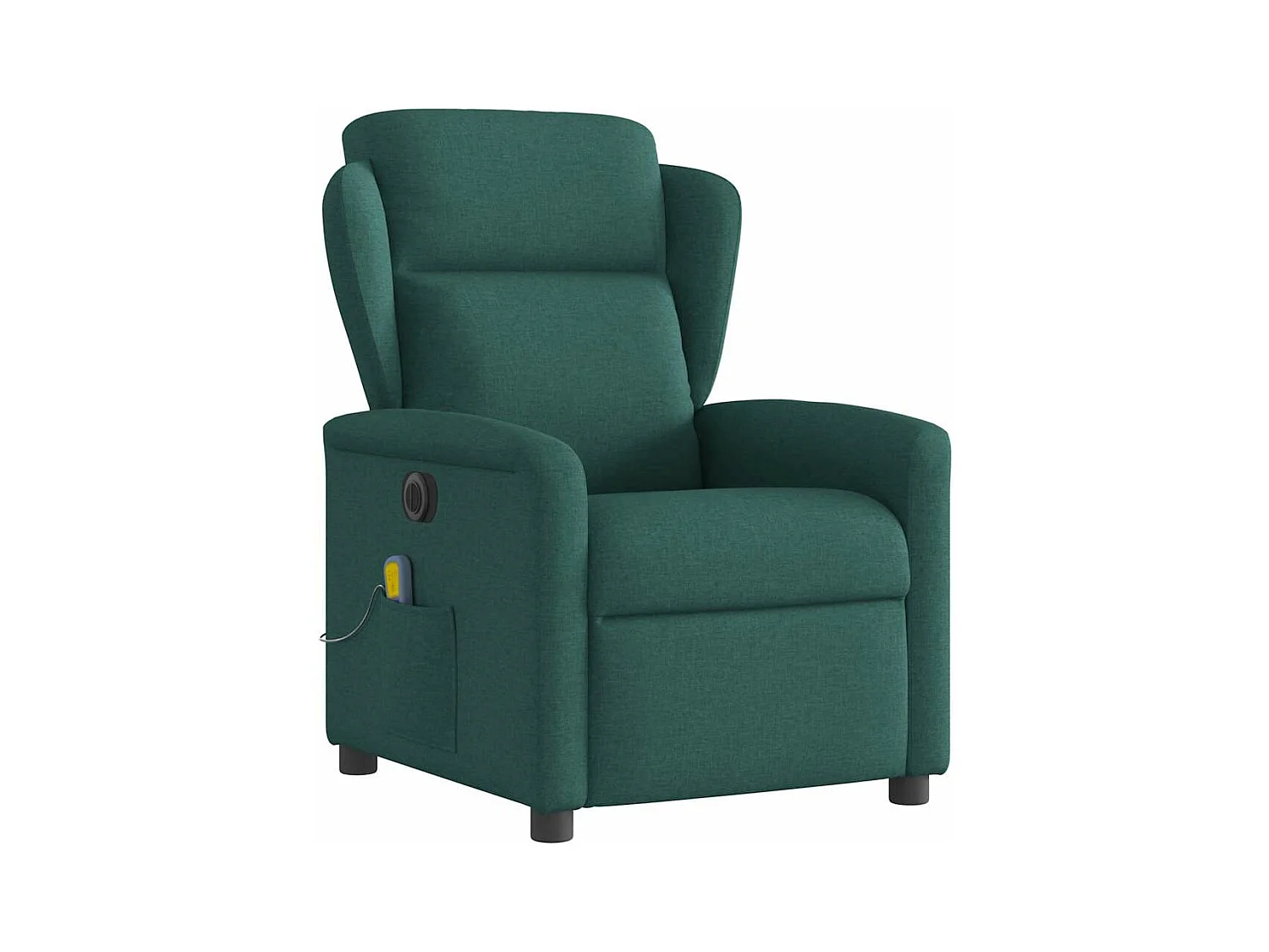 Sillón de masaje eléctrico reclinable de tela verde oscuro