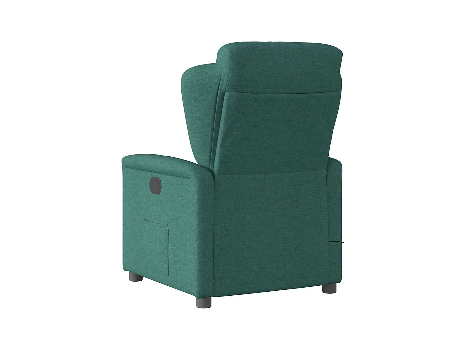 Sillón de masaje eléctrico reclinable de tela verde oscuro