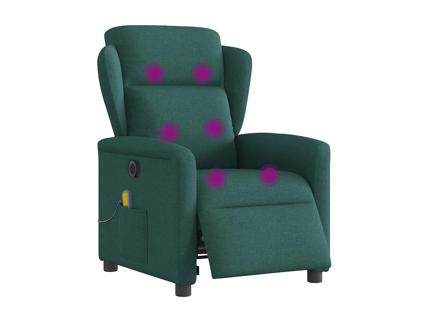 Fauteuil de massage inclinable électrique Vert foncé Tissu