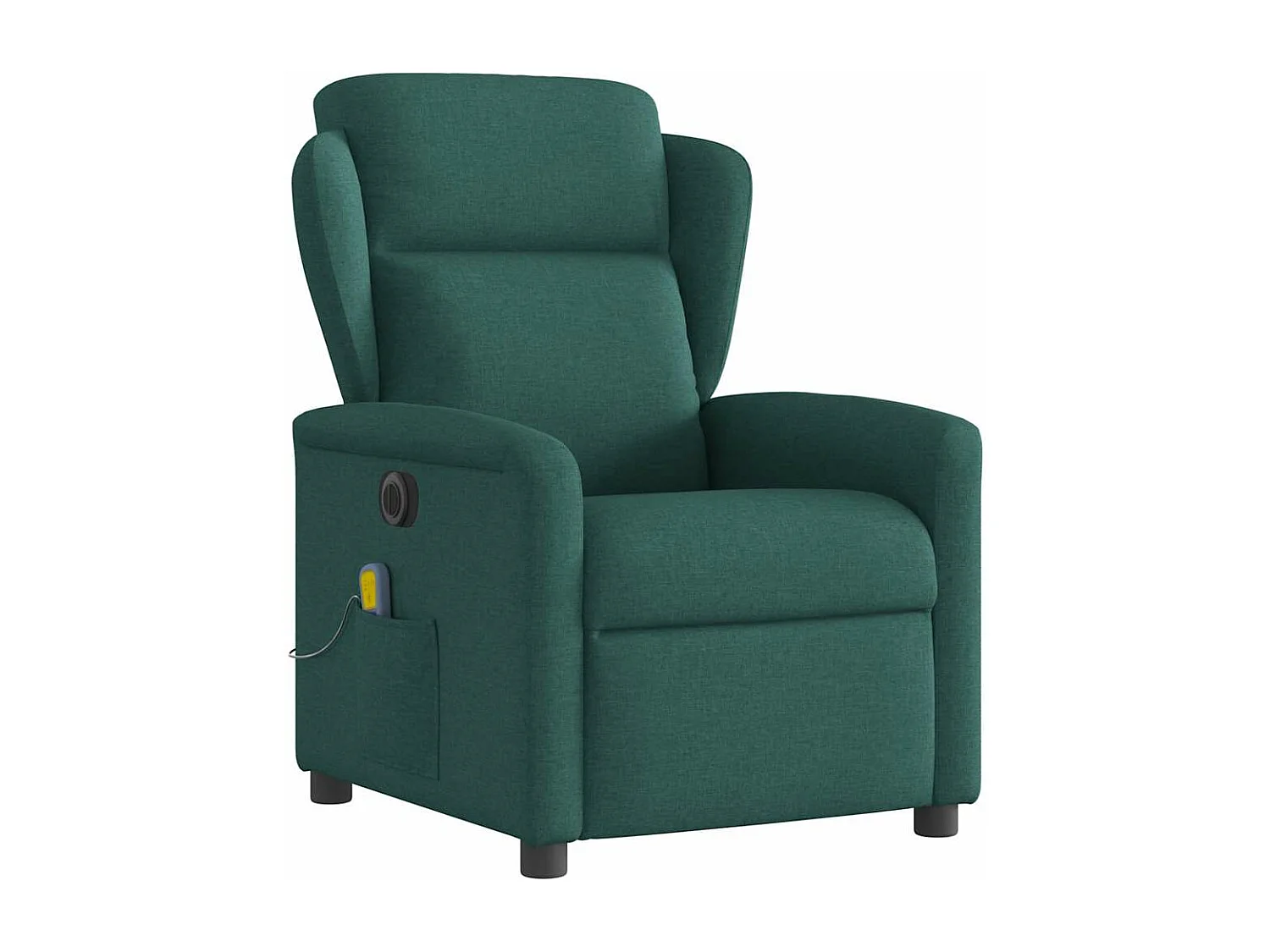 Fauteuil de massage inclinable électrique Vert foncé Tissu