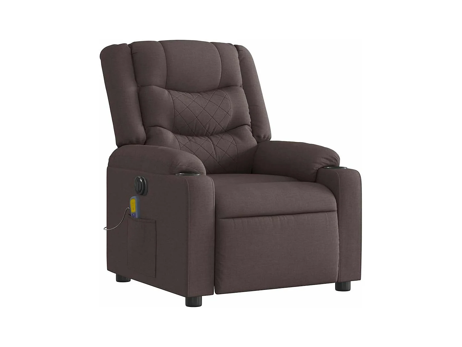 Fauteuil de massage inclinable électrique Marron foncé Tissu