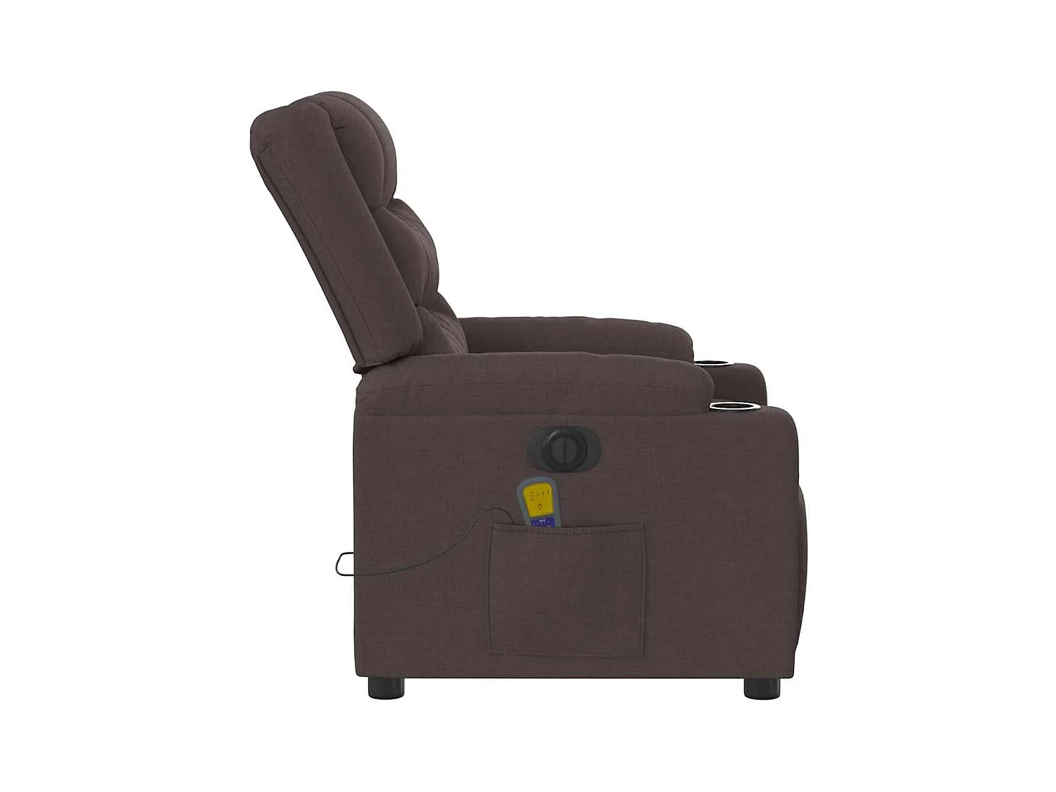 Fauteuil de massage inclinable électrique Marron foncé Tissu