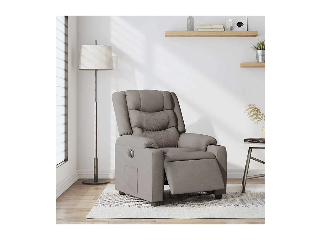 Fauteuil inclinable électrique Taupe Tissu