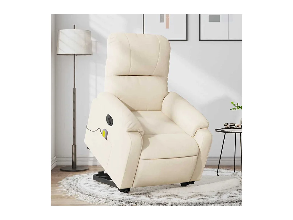Fauteuil inclinable de massage électrique beige microfibres
