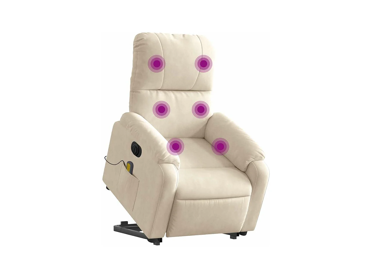 Fauteuil inclinable de massage électrique beige microfibres