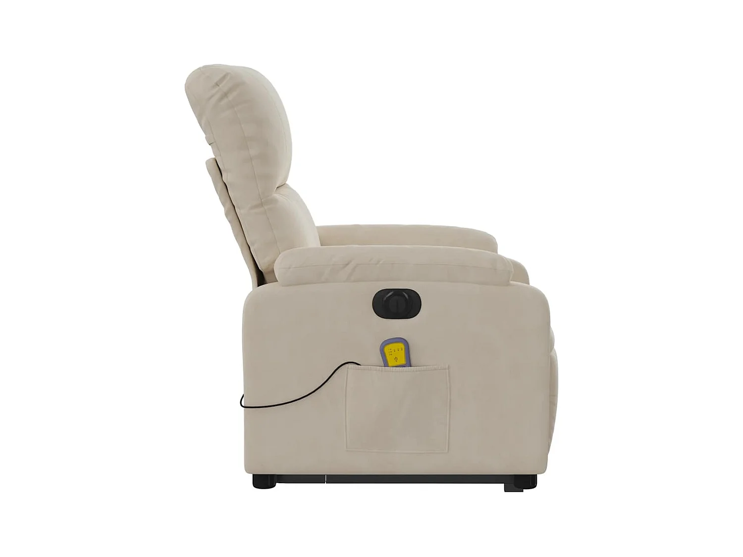 Fauteuil inclinable de massage électrique beige microfibres