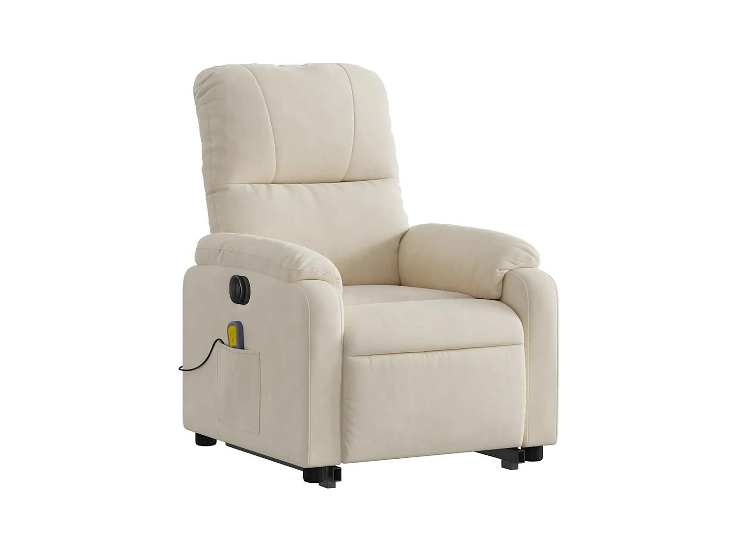 Fauteuil inclinable de massage électrique beige microfibres