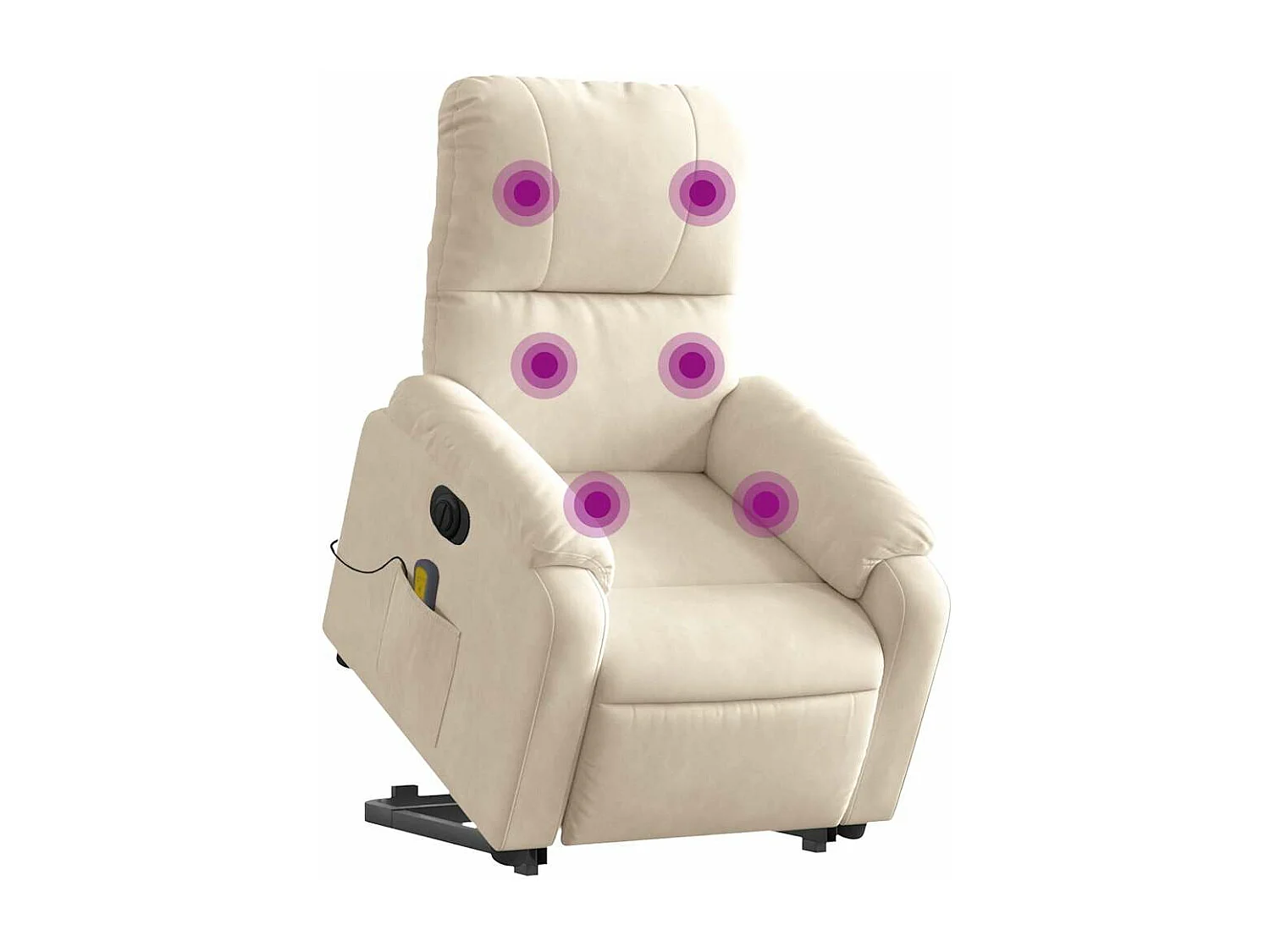 Fauteuil inclinable de massage électrique beige microfibres