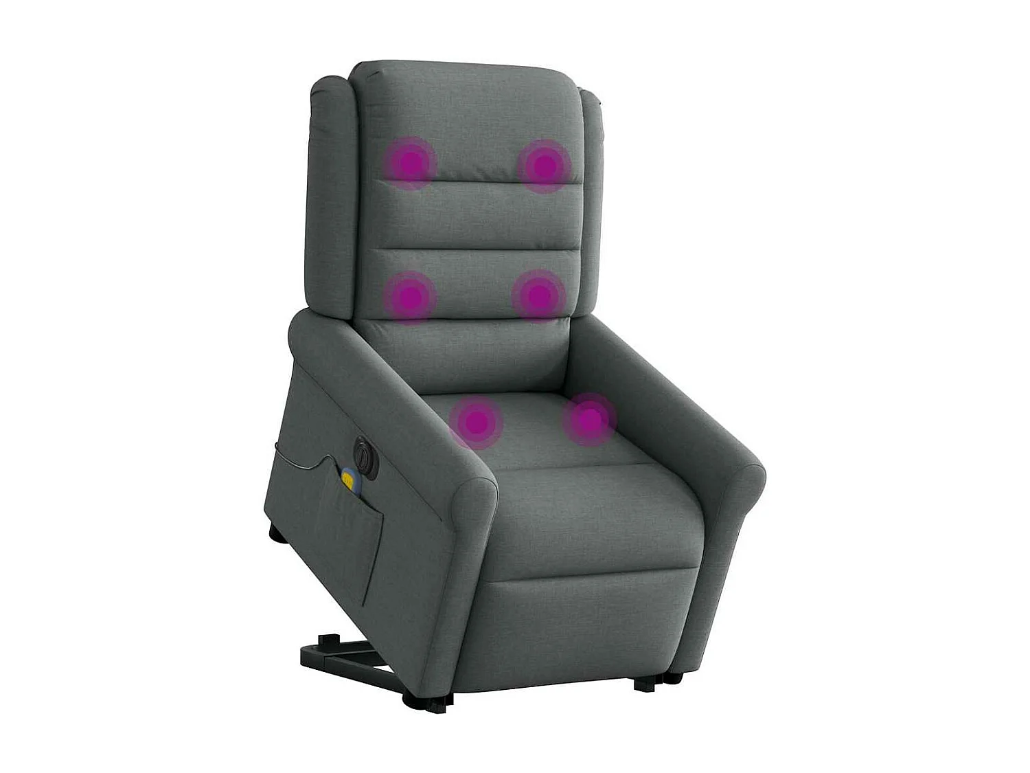Sillón reclinable de masaje eléctrico de tela gris oscuro