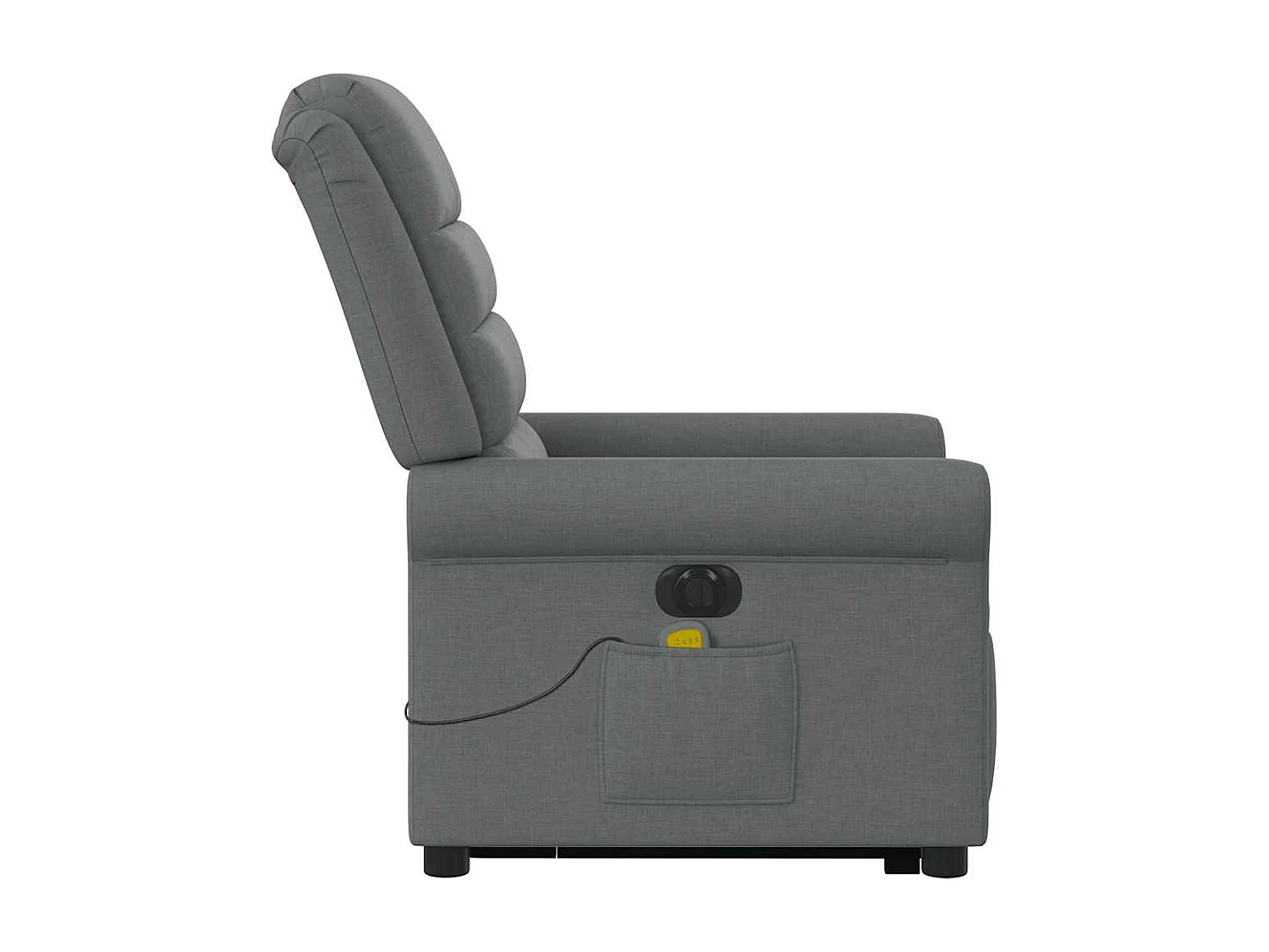 Sillón reclinable de masaje eléctrico de tela gris oscuro