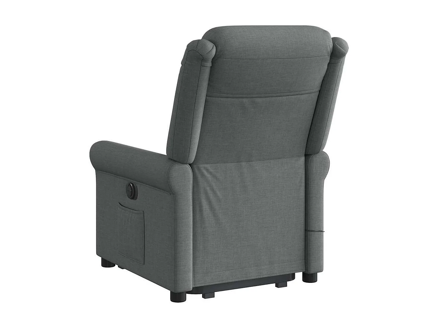 Sillón reclinable de masaje eléctrico de tela gris oscuro