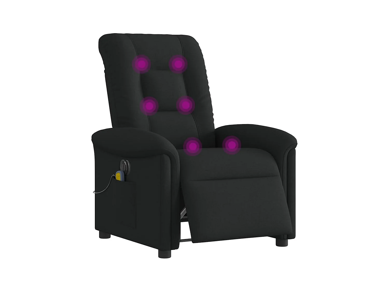 Fauteuil de massage inclinable électrique Noir Tissu
