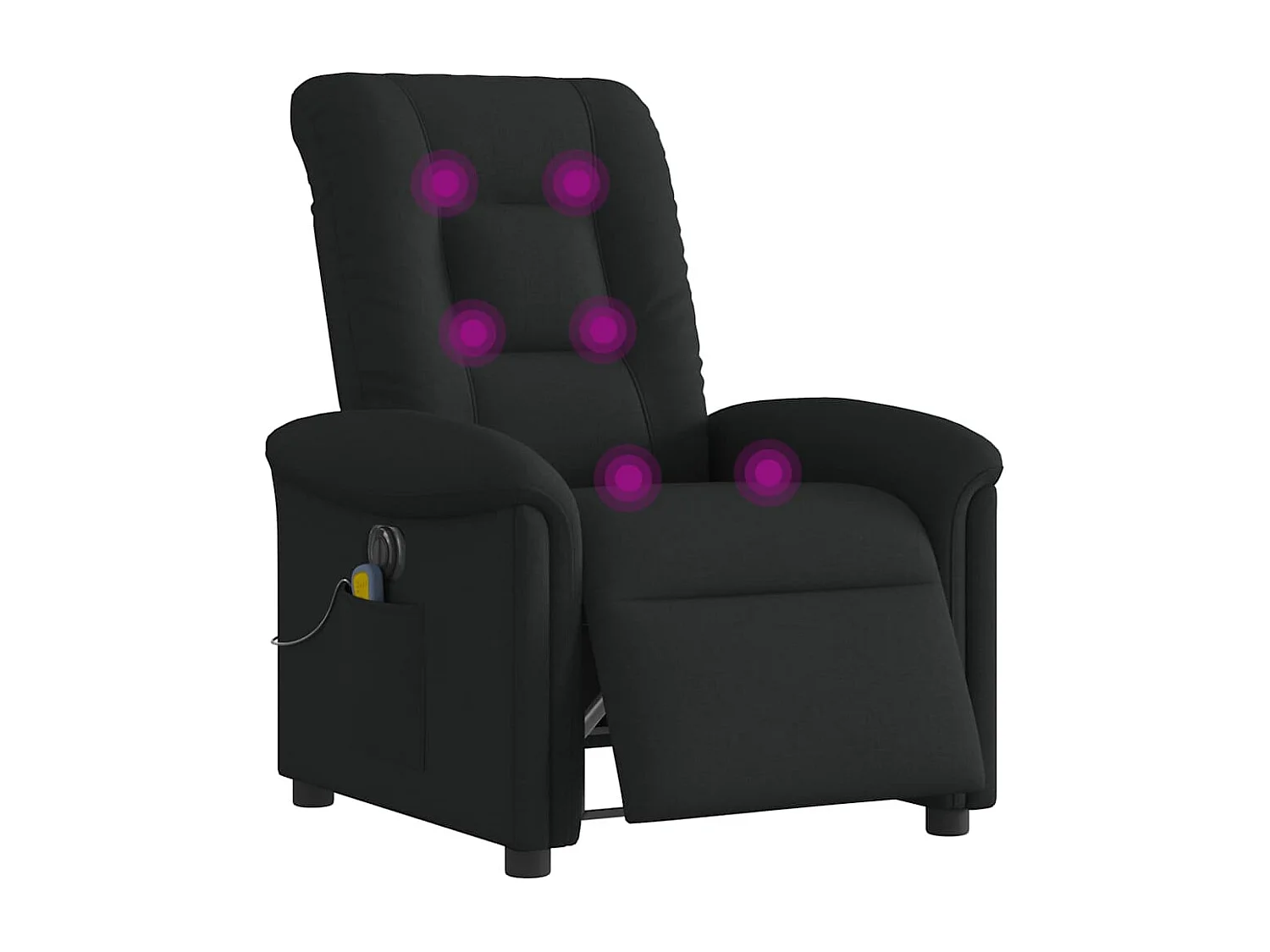 Fauteuil de massage inclinable électrique Noir Tissu