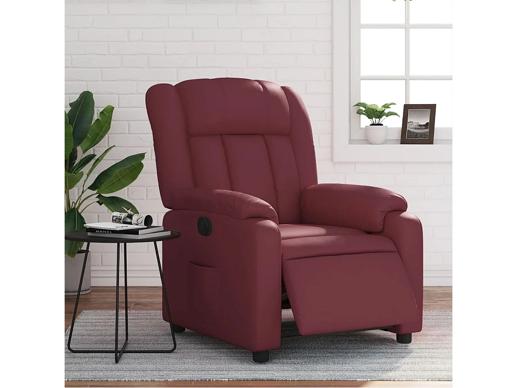 Fauteuil inclinable électrique Rouge bordeaux Similicuir