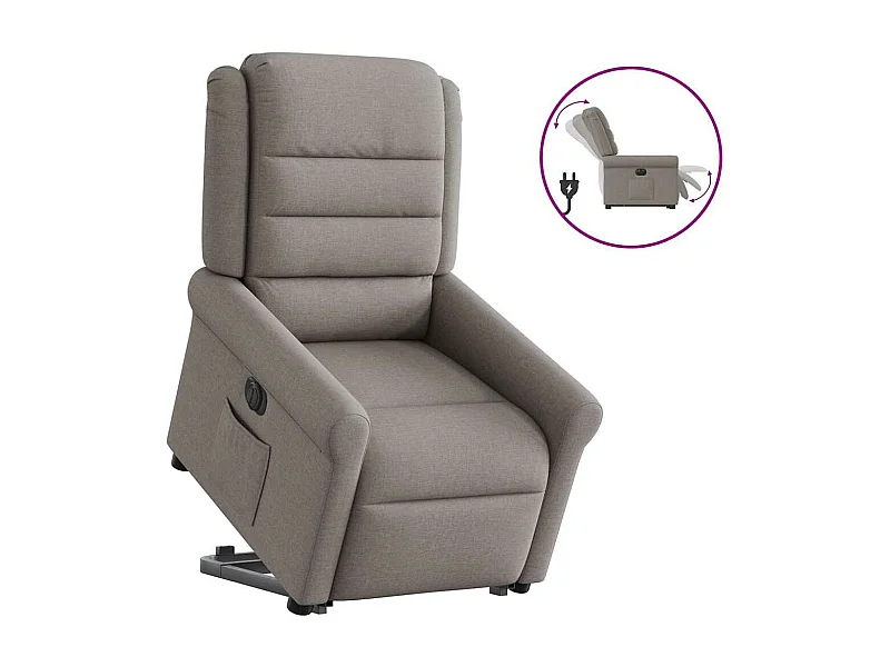 Fauteuil inclinable électrique taupe tissu