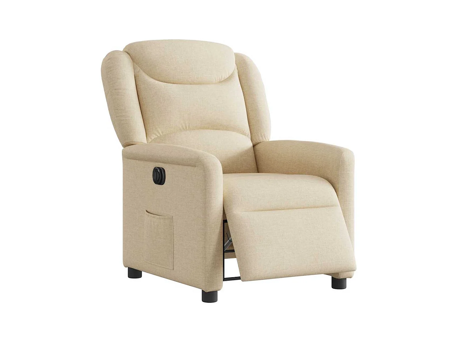 Poltrona reclinabile elettrica in tessuto crema