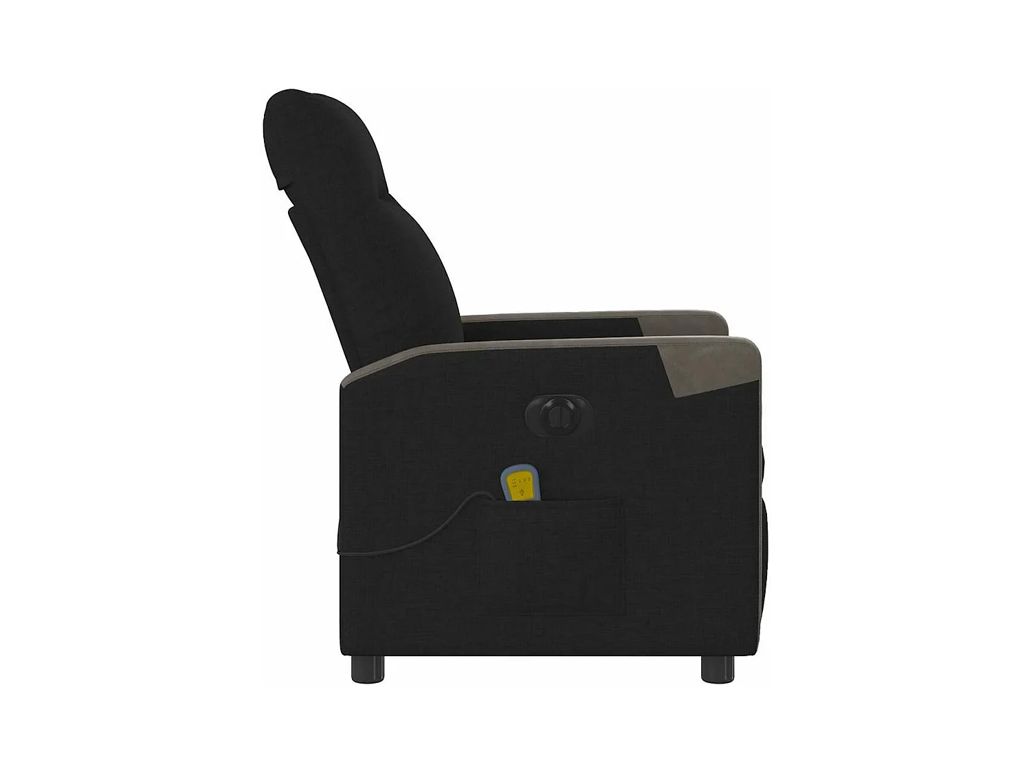 Fauteuil de massage inclinable électrique Noir Tissu