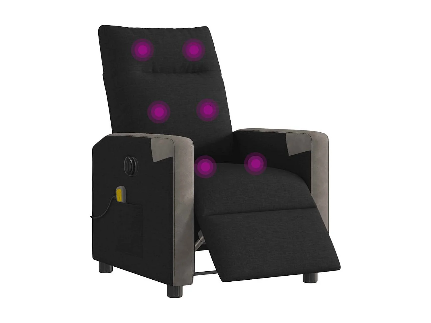 Fauteuil de massage inclinable électrique Noir Tissu