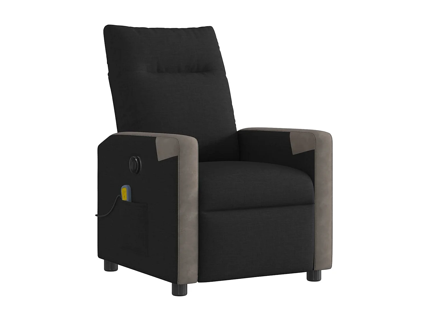 Fauteuil de massage inclinable électrique Noir Tissu