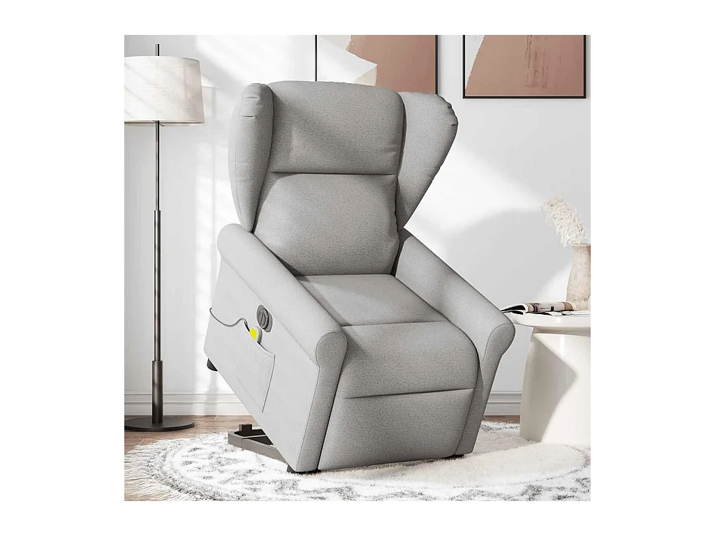 Fauteuil inclinable de massage électrique gris nuage tissu