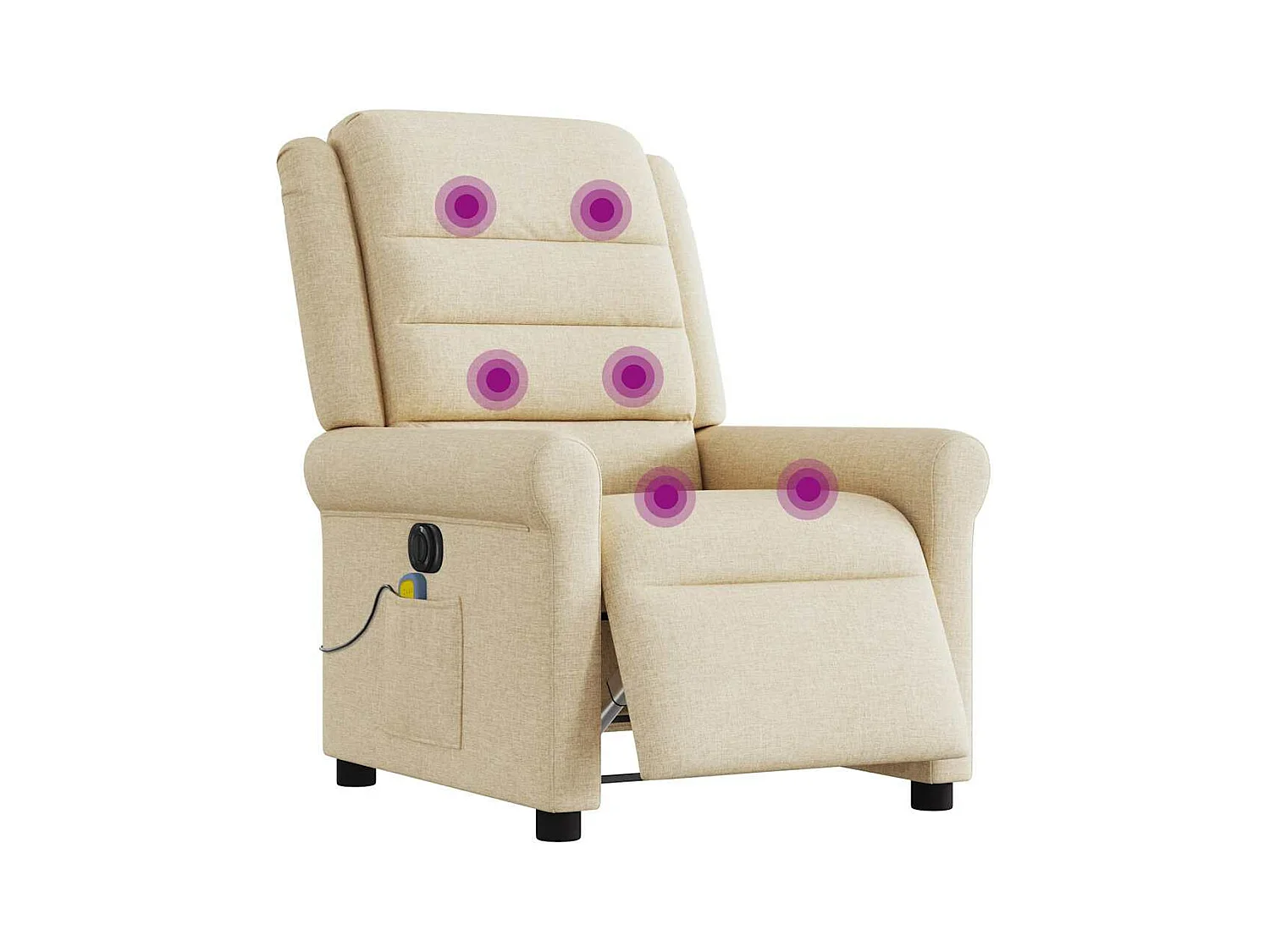 Sillón reclinable de masaje eléctrico de tela color crema