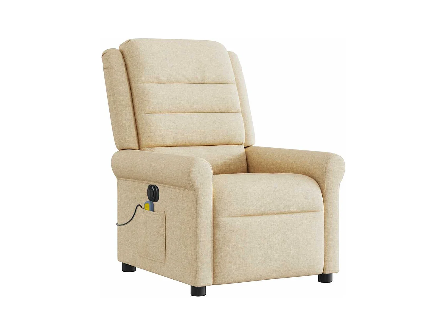 Sillón reclinable de masaje eléctrico de tela color crema