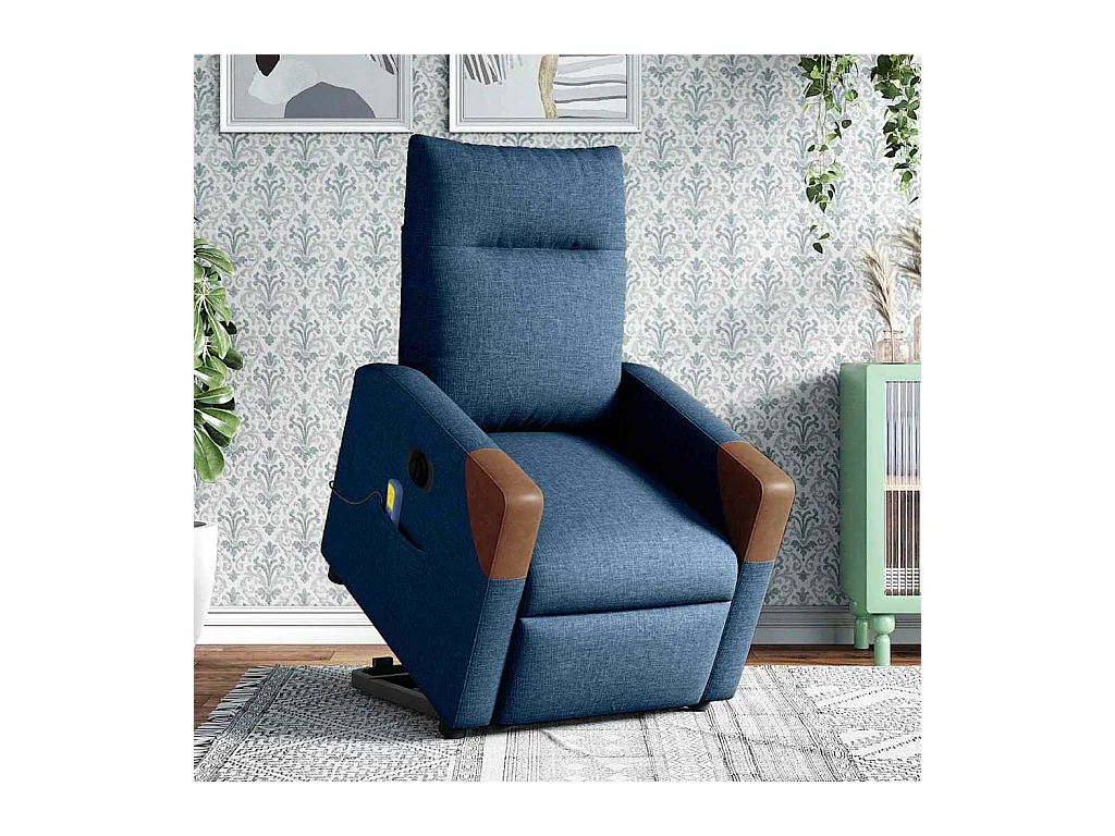 Elektrischer Massagesessel mit blauem Stoff