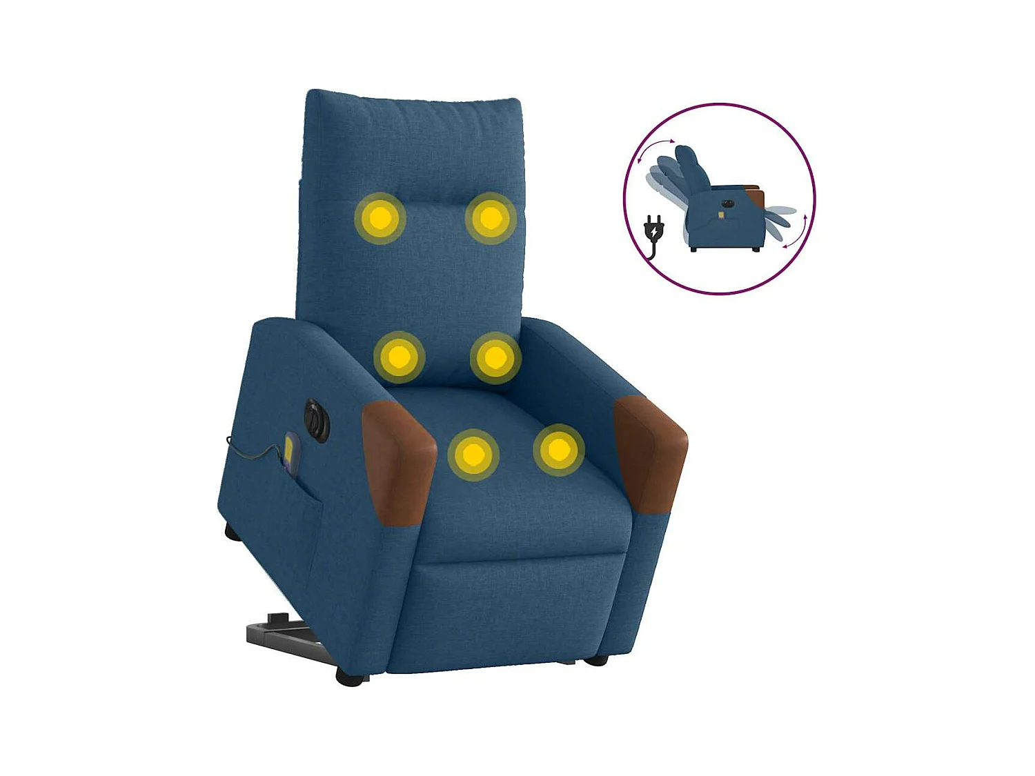 Elektrischer Massagesessel mit blauem Stoff
