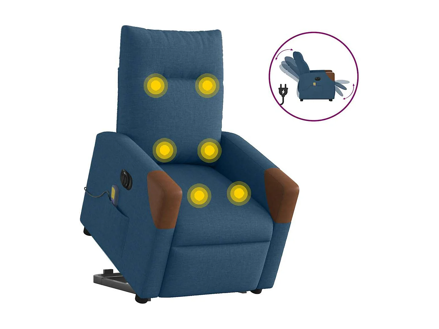 Elektrischer Massagesessel mit blauem Stoff