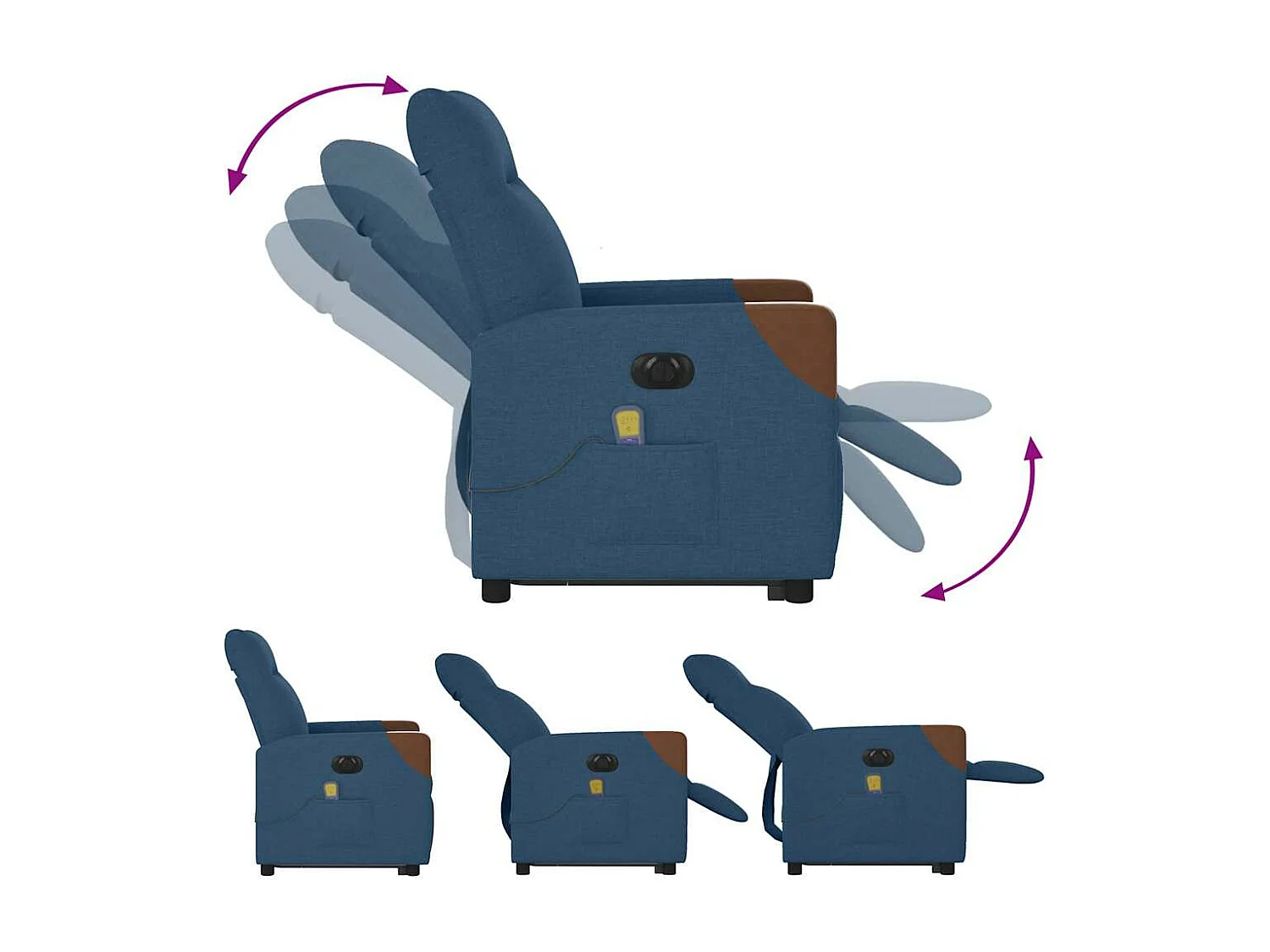 Elektrischer Massagesessel mit blauem Stoff