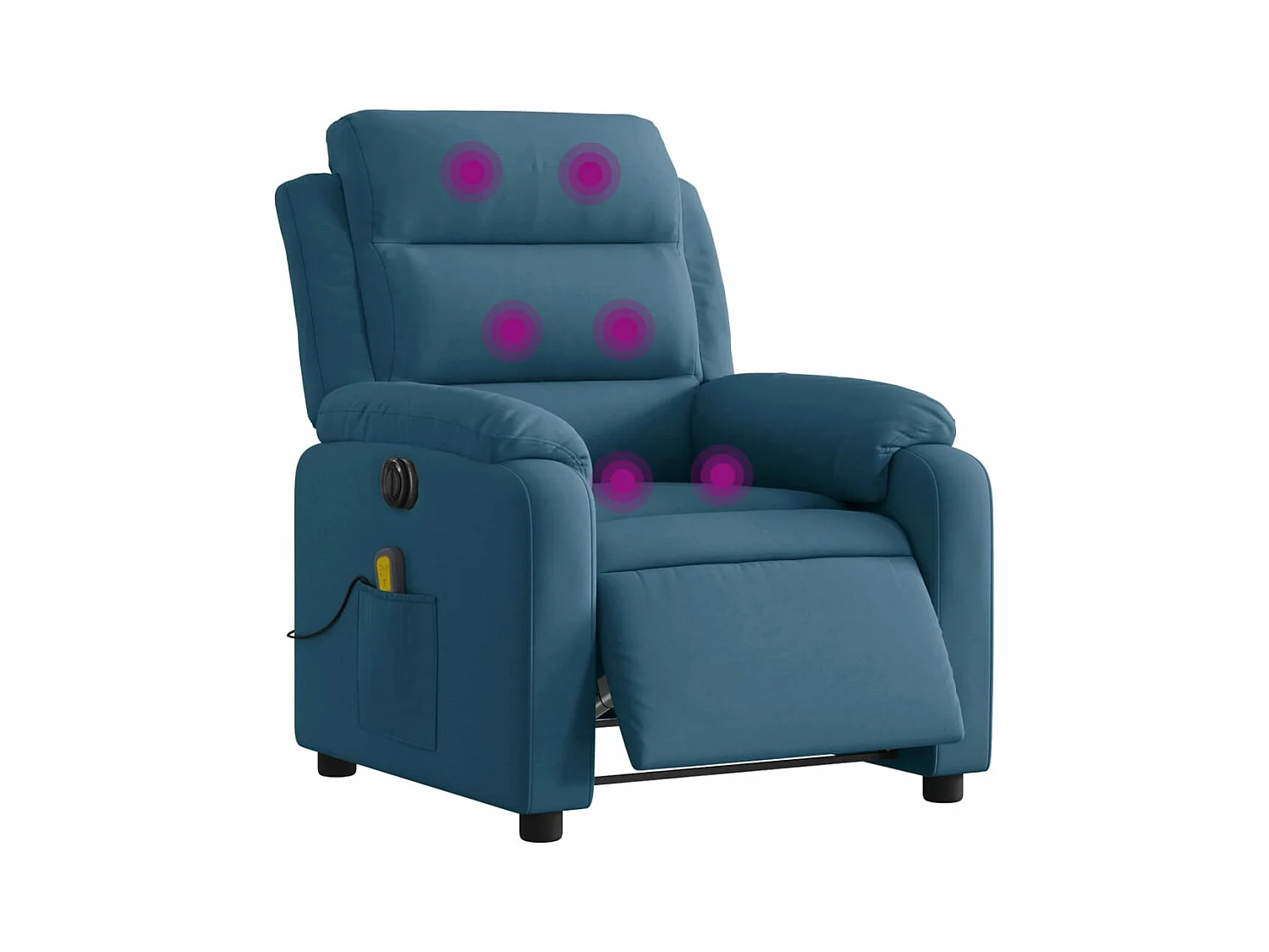 Fauteuil inclinable de massage électrique bleu velours