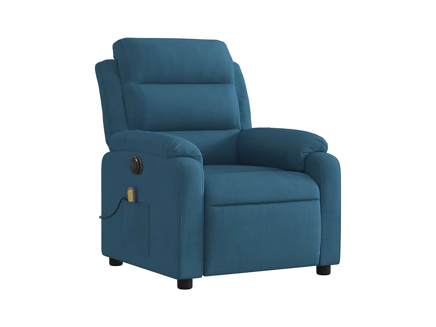 Fauteuil inclinable de massage électrique bleu velours