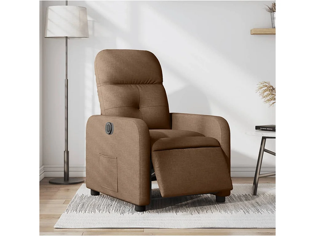 Fauteuil inclinable électrique Marron Tissu