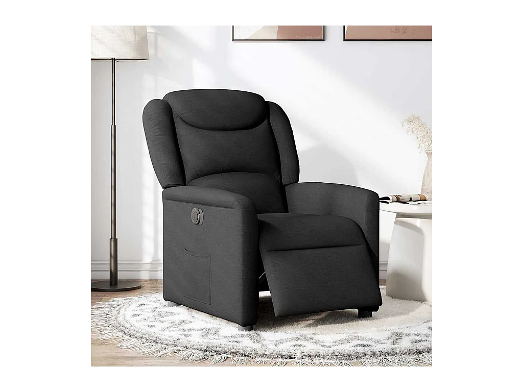 Fauteuil inclinable électrique Noir Tissu
