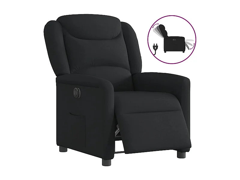 Fauteuil inclinable électrique Noir Tissu