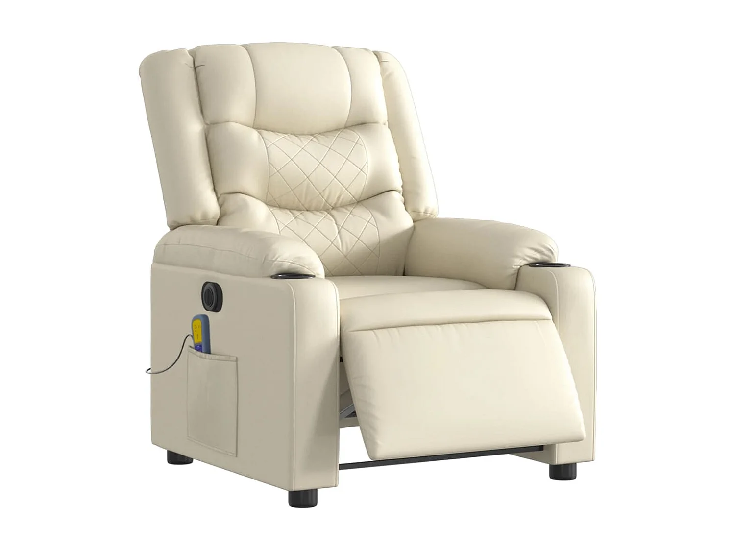 Fauteuil de massage inclinable électrique crème similicuir