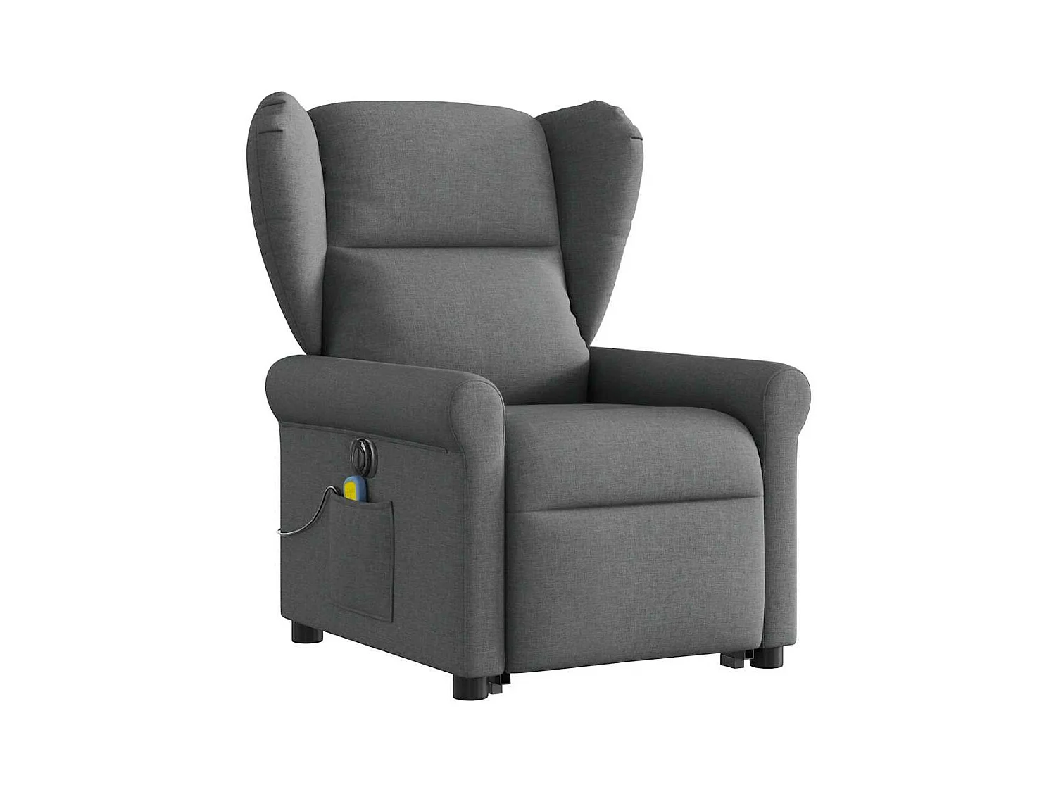 Fauteuil inclinable de massage électrique Gris foncé Tissu